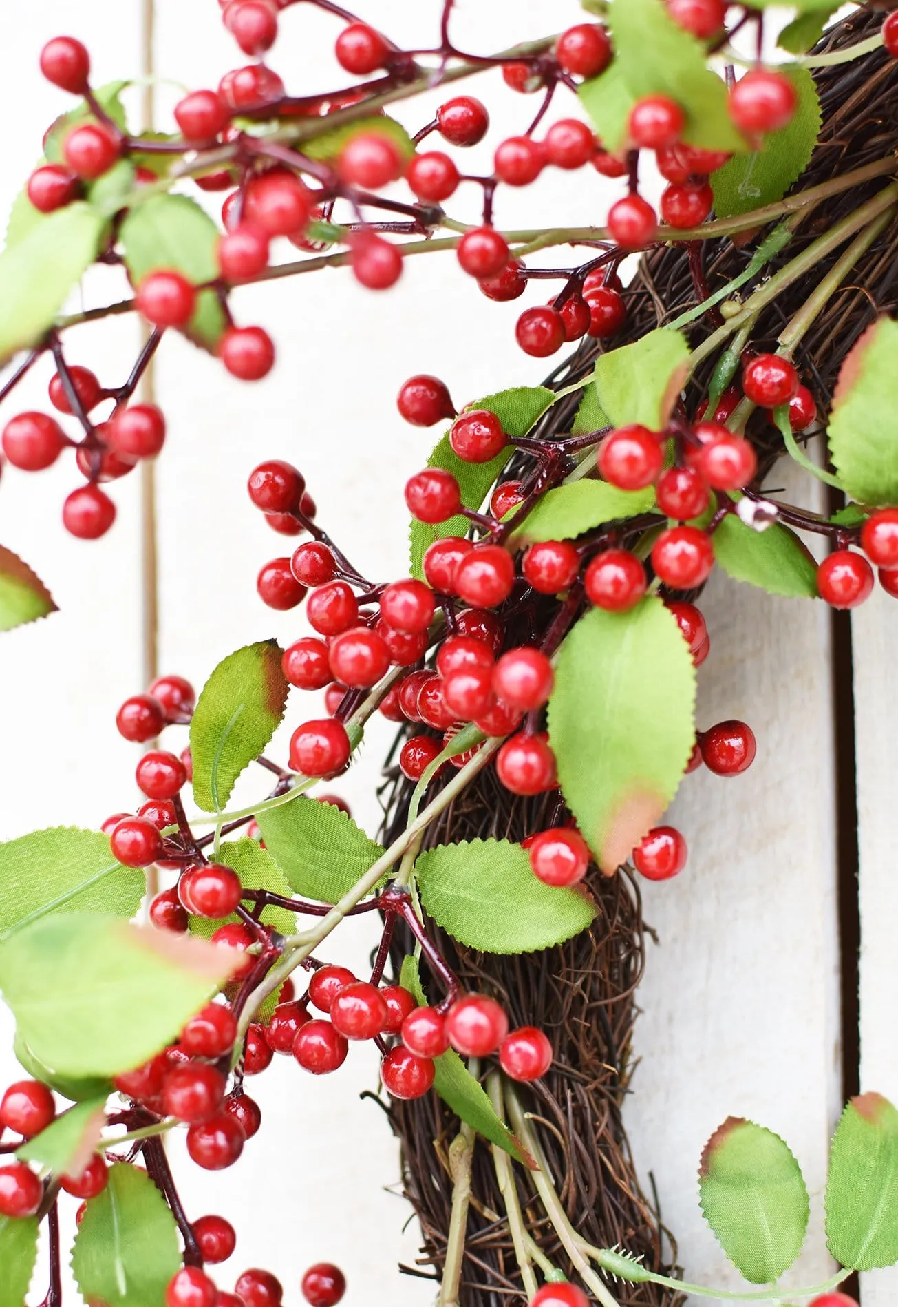 24" Faux Red Berry Wreath