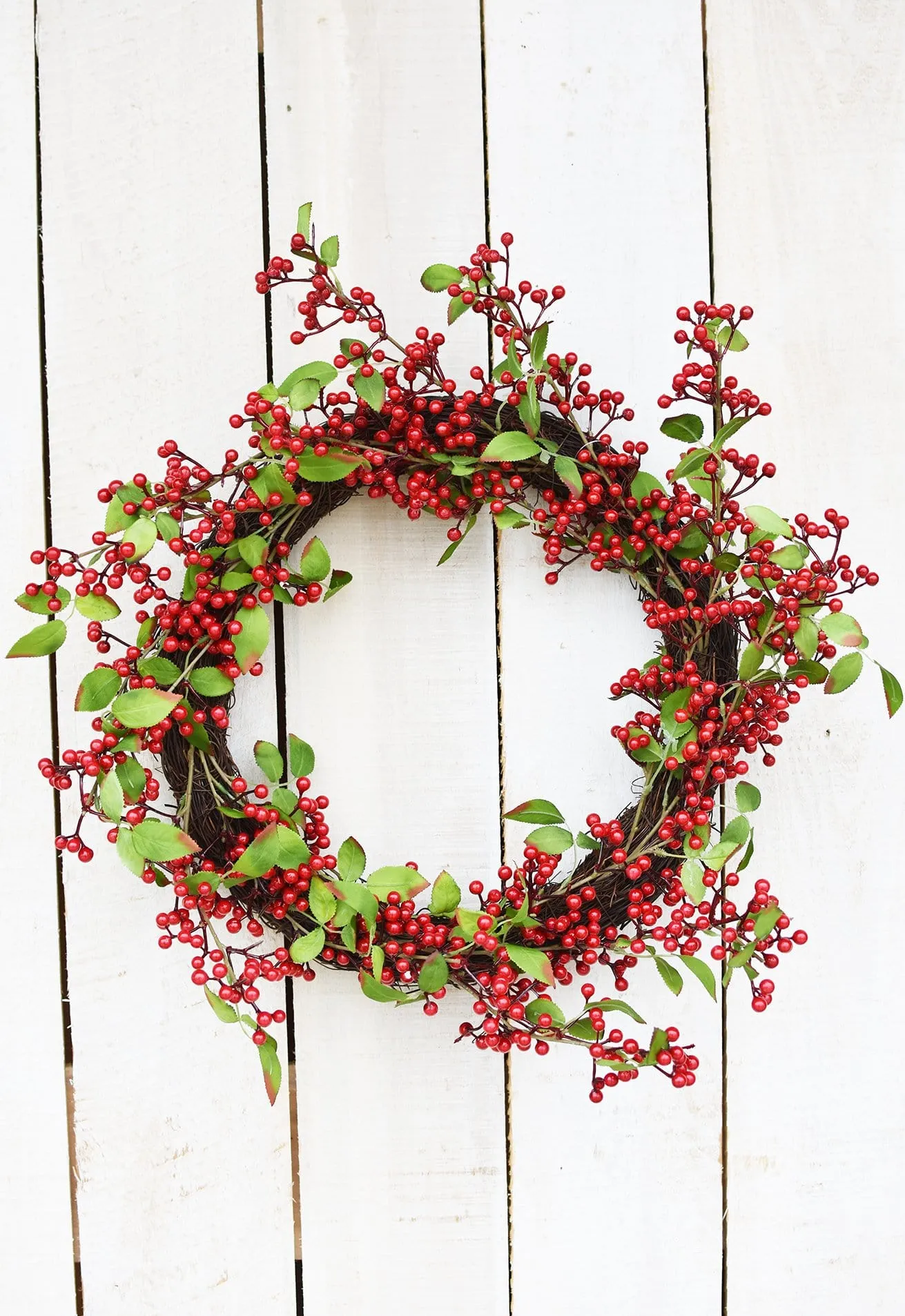 24" Faux Red Berry Wreath