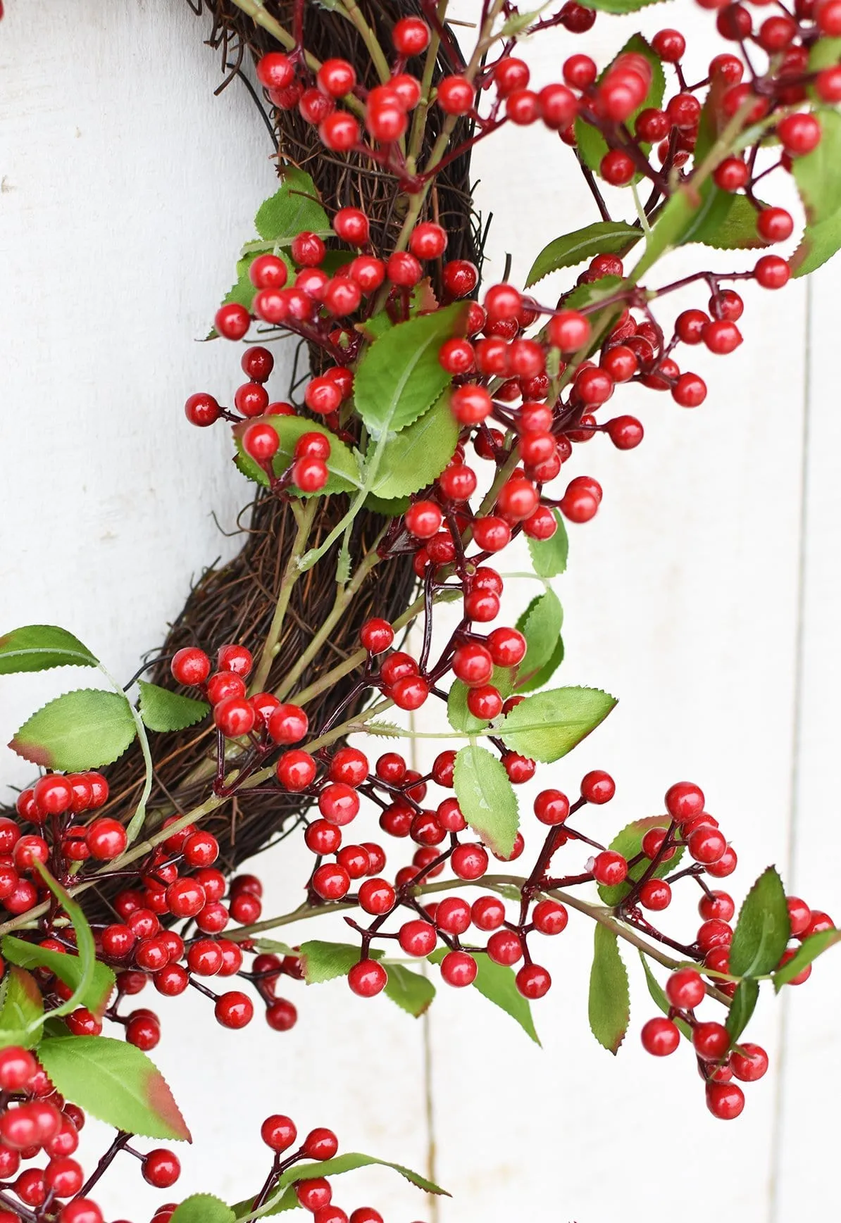 24" Faux Red Berry Wreath