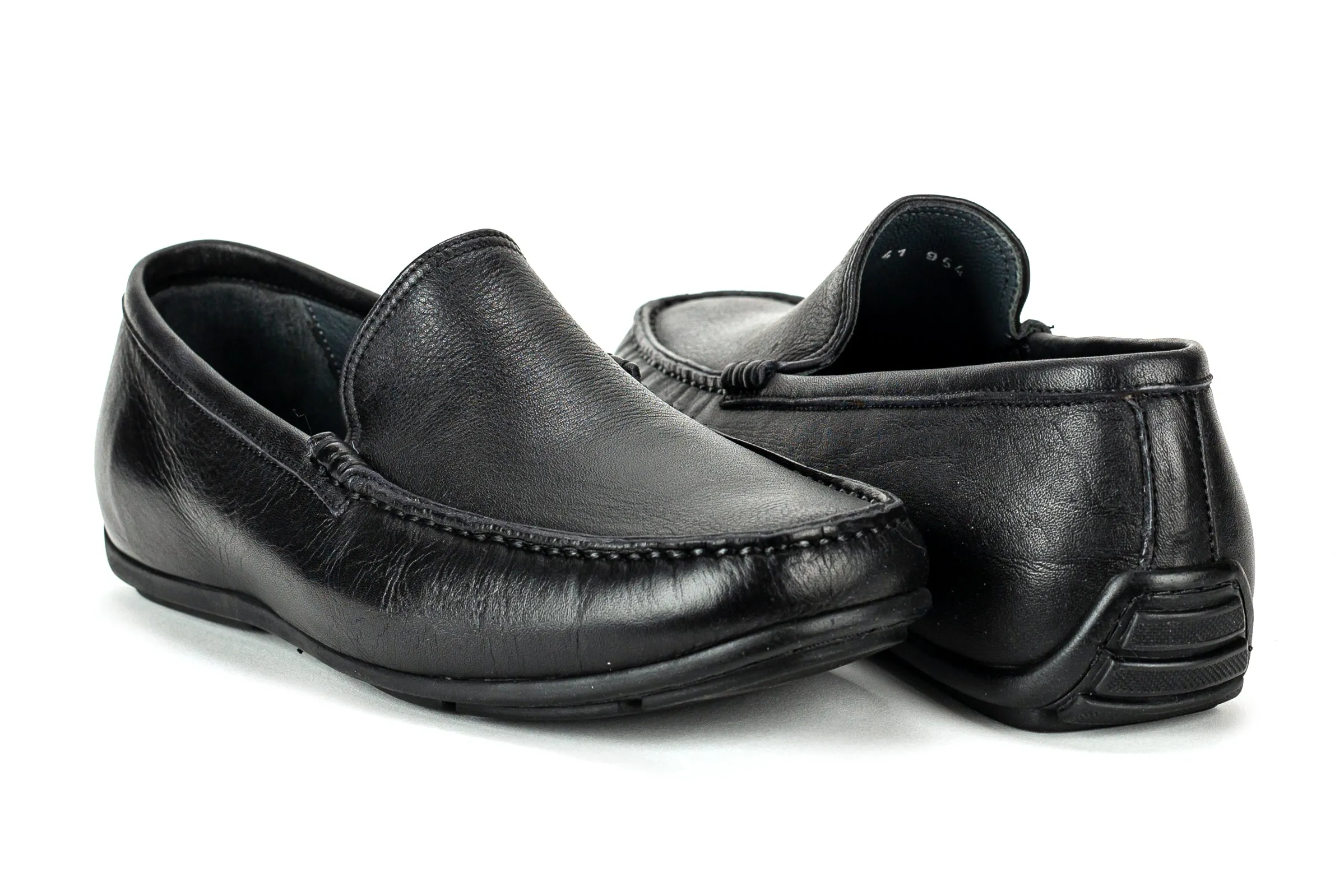 8095 - Comflex Men's Dress Black Comfort Slip On Shoe With Removable Insole Loafers Moccasin Toe Driver Sole