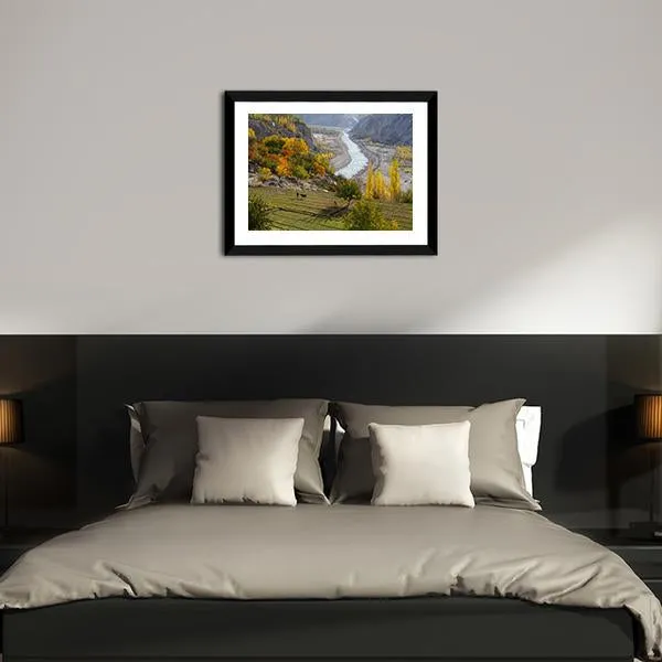 Agricultural Field Near Hunza Valley Canvas Wall Art