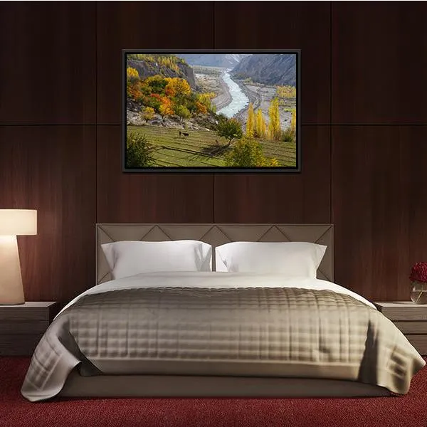 Agricultural Field Near Hunza Valley Canvas Wall Art