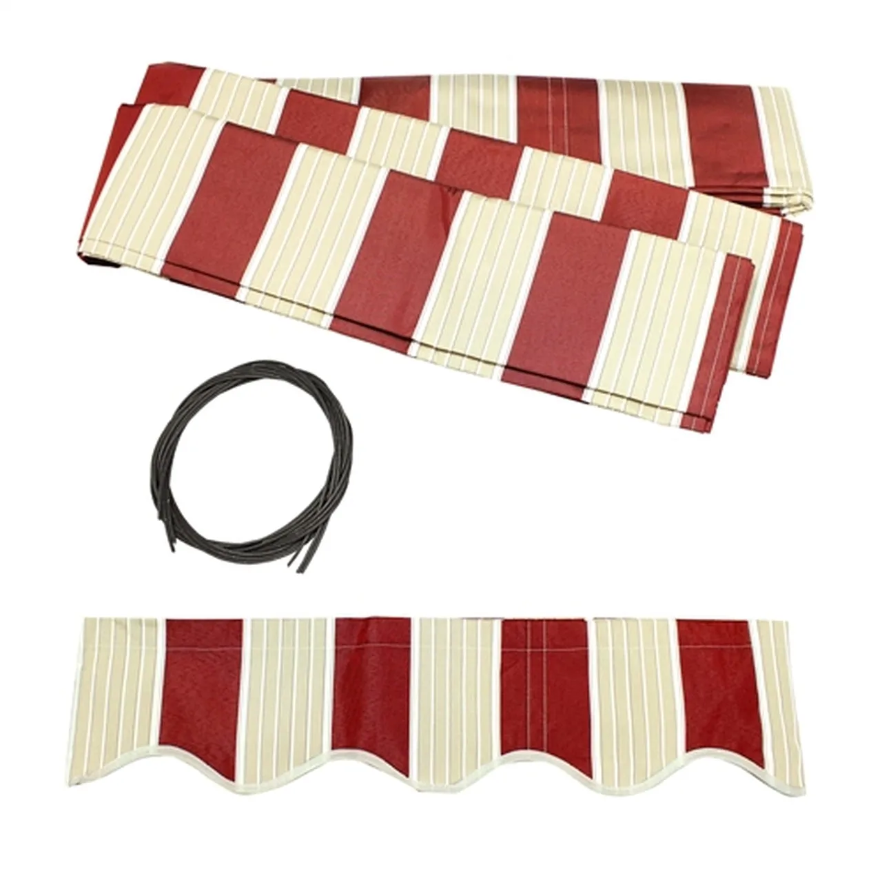 Aleko Retractable Awning Fabric Replacement - 8 x 6.5 Feet - Multi-Stripe Red