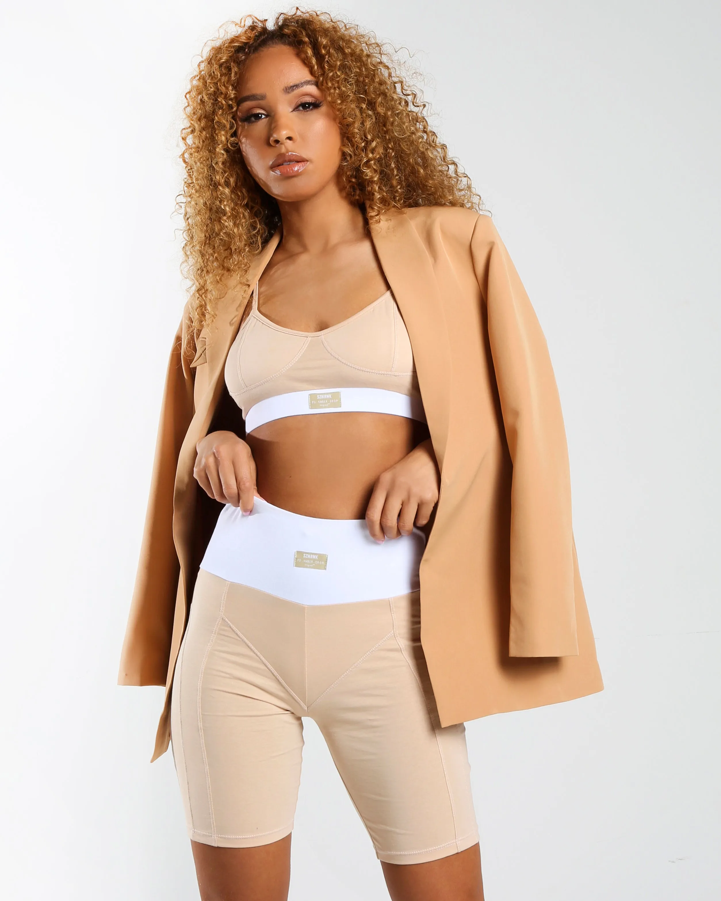 Amber x Public Desire oversized blazer beige