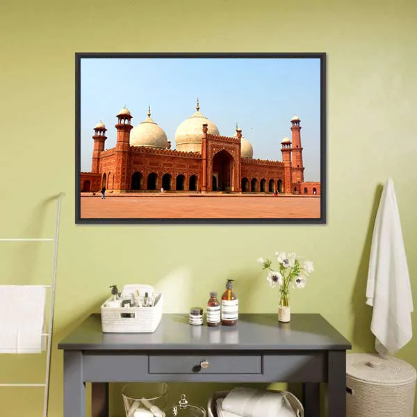 Badshahi Mosque In Daylight  Pakistan Canvas Wall Art