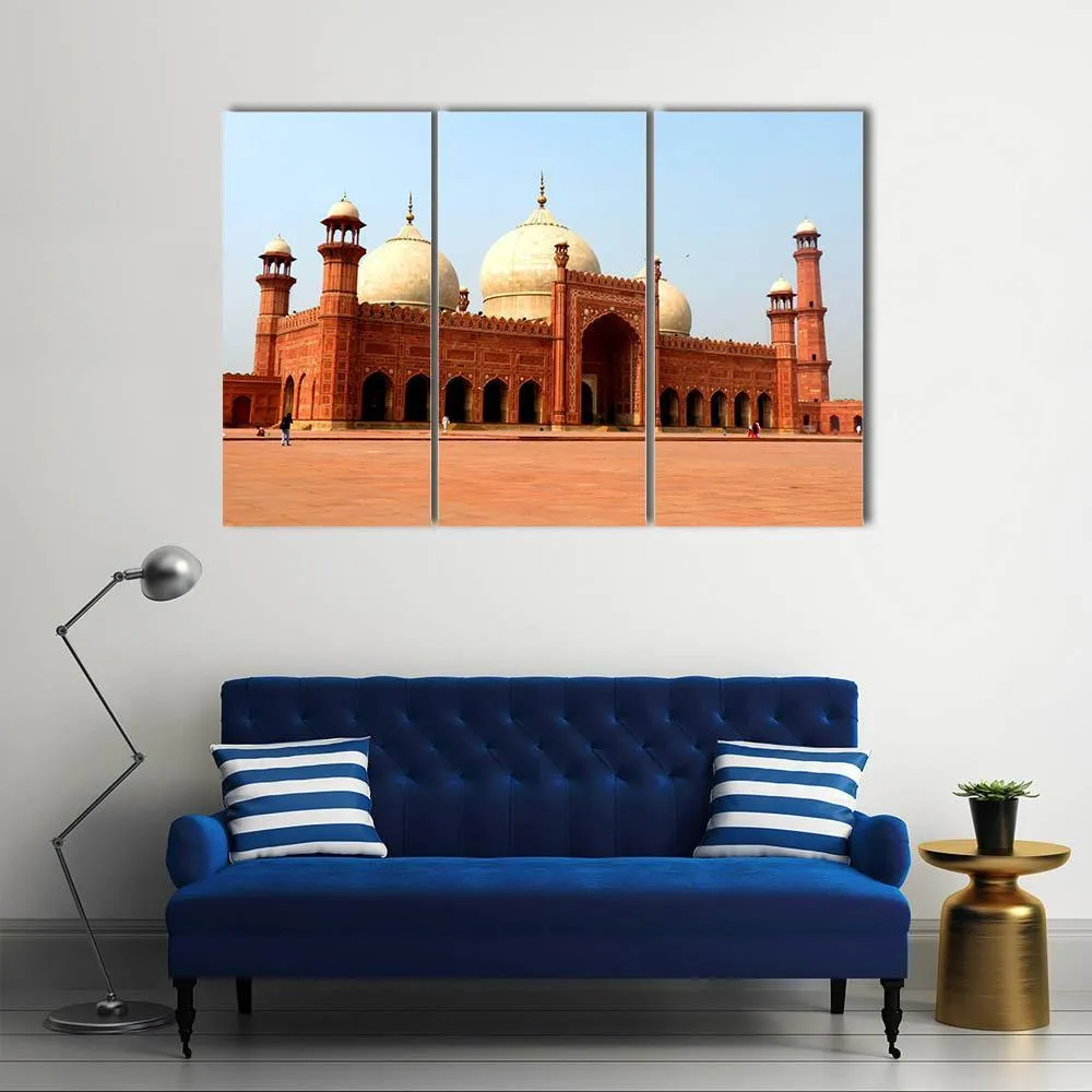 Badshahi Mosque In Daylight  Pakistan Canvas Wall Art