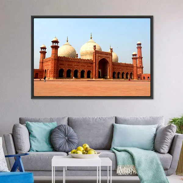 Badshahi Mosque In Daylight  Pakistan Canvas Wall Art