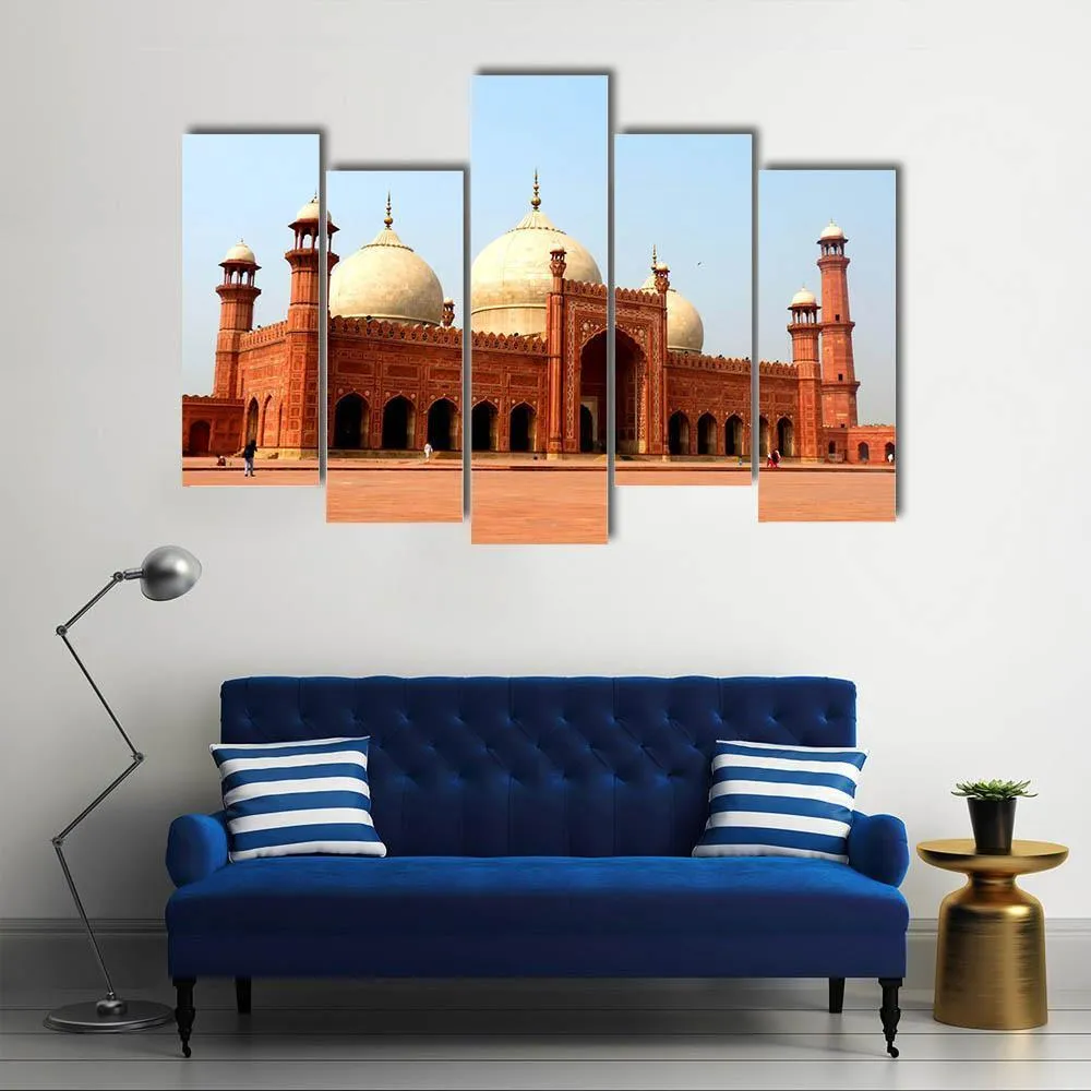 Badshahi Mosque In Daylight  Pakistan Canvas Wall Art