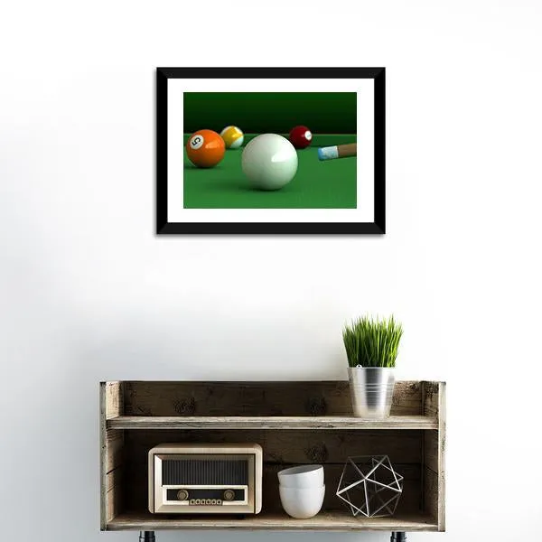 Billiard Balls And Table Canvas Wall Art