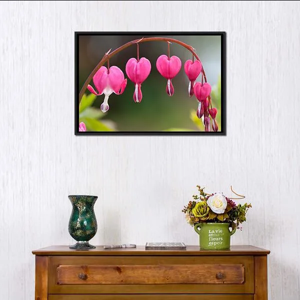 Bleeding Heart Flowers Canvas Wall Art