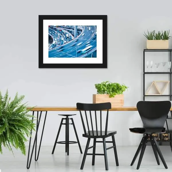 Busy Traffic In Blur Motion Canvas Wall Art