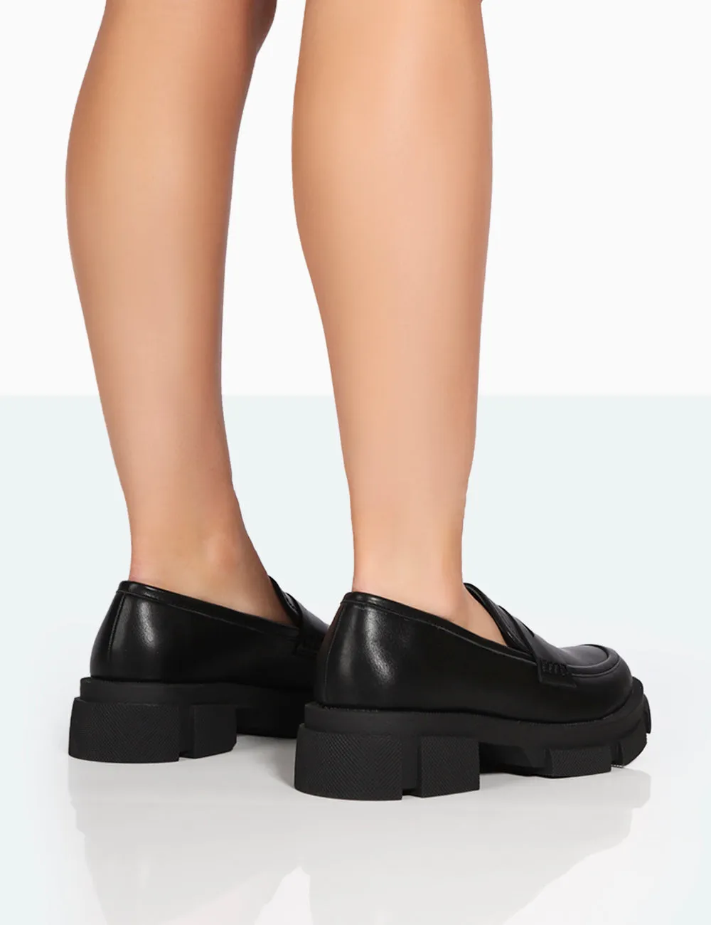 Camden Black PU Chunky Loafers