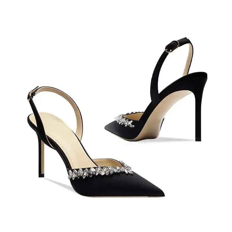 Fantasia Black Slingback Sandals