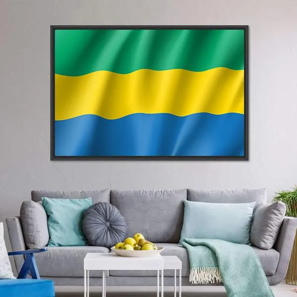 Gabon Flag Canvas Wall Art