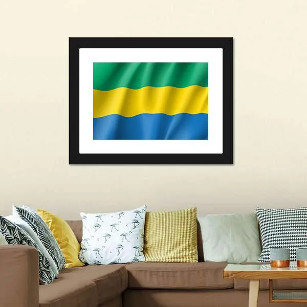 Gabon Flag Canvas Wall Art