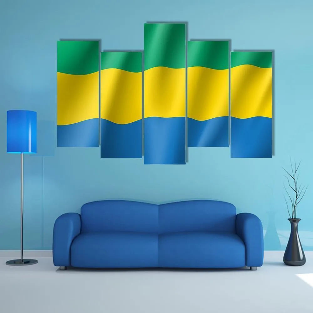 Gabon Flag Canvas Wall Art