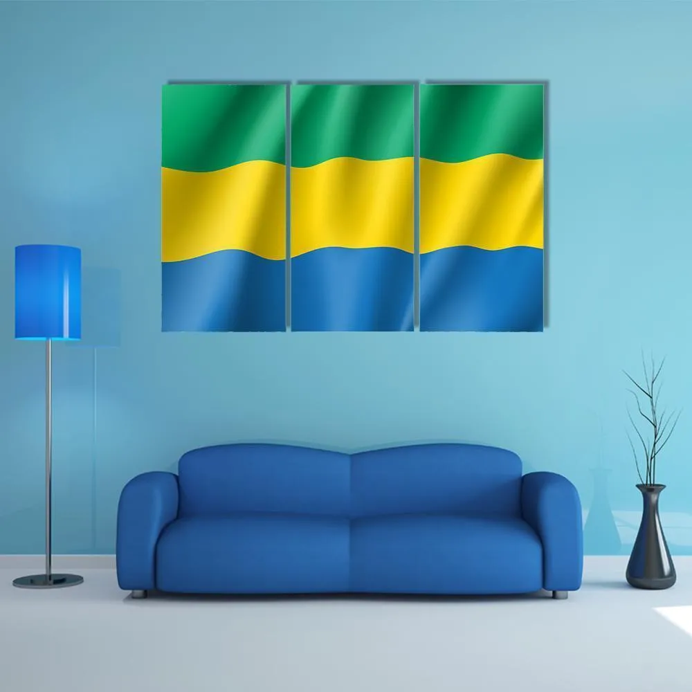 Gabon Flag Canvas Wall Art