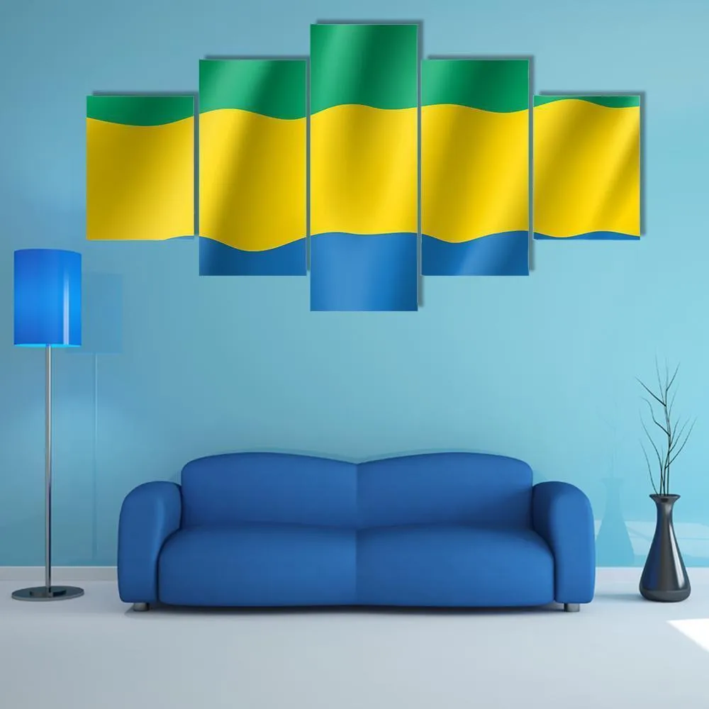 Gabon Flag Canvas Wall Art