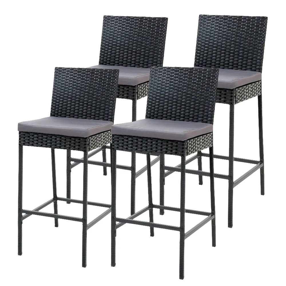 Gardeon Outdoor Bar Stools Dining Chairs Rattan Furniture X4