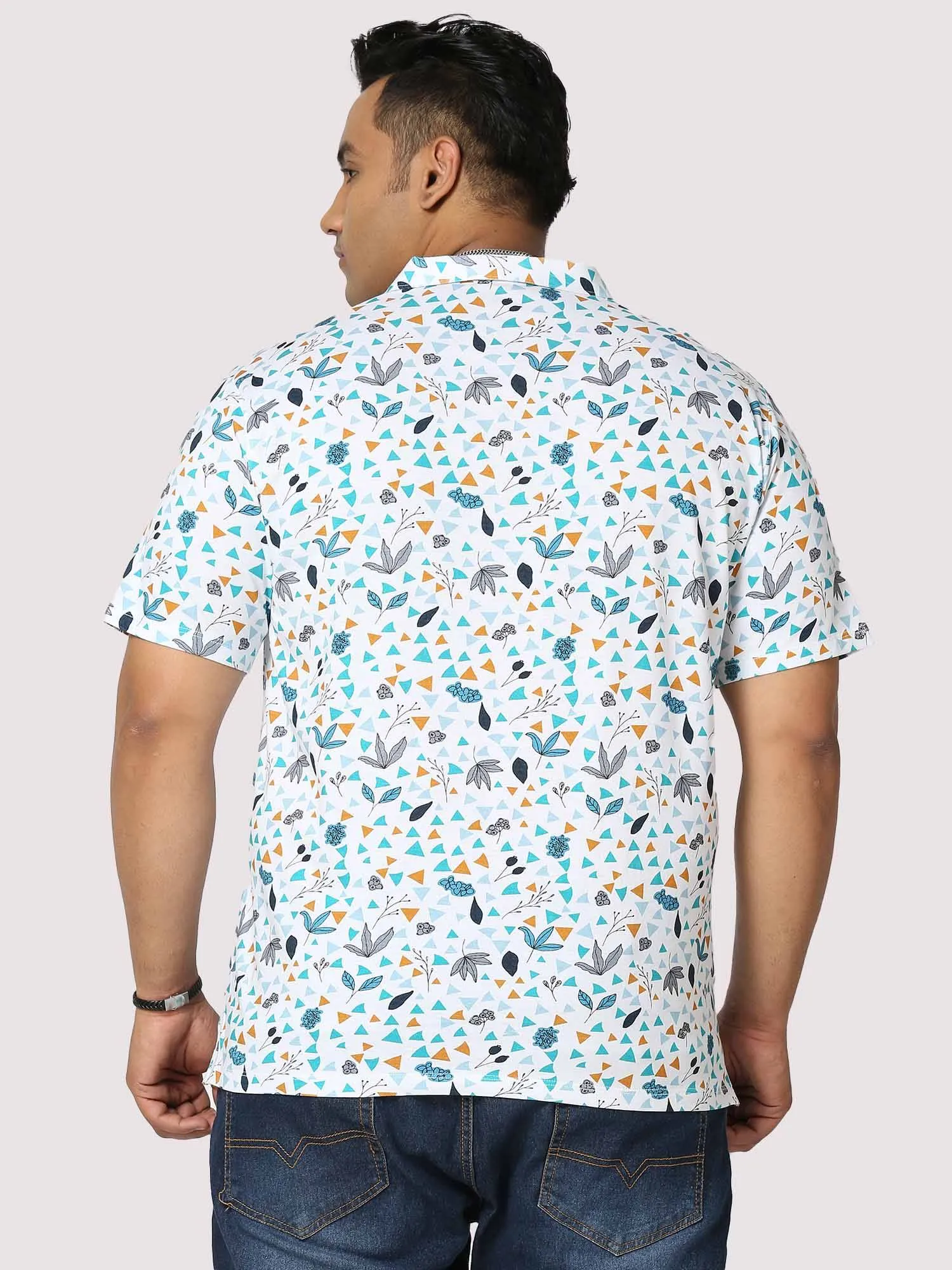 Guniaa Glider Digital Printed Half-Sleeves Shirt Men's Plus Size