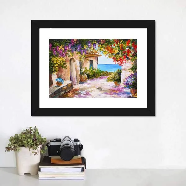 House Near Sea Canvas Wall Art