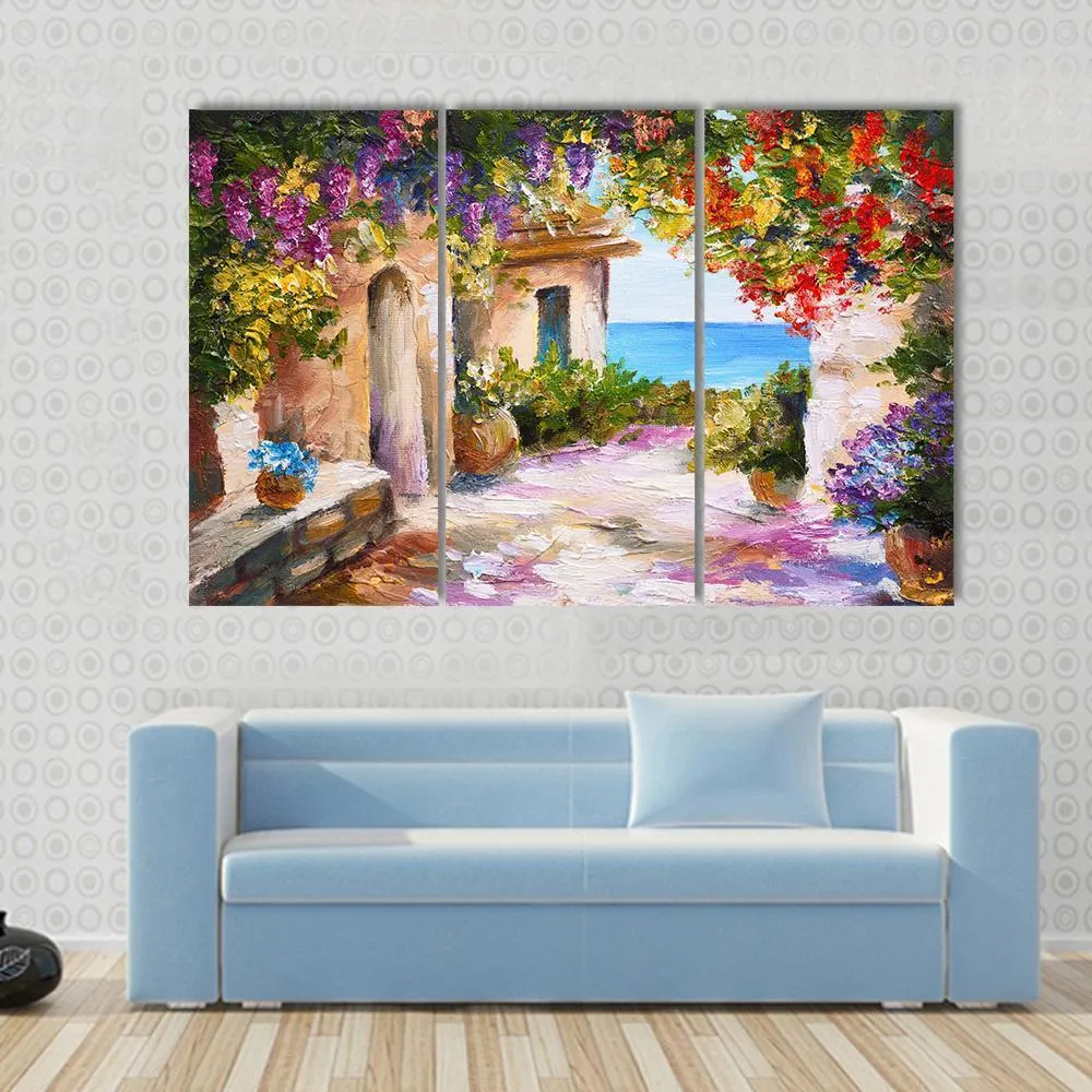 House Near Sea Canvas Wall Art