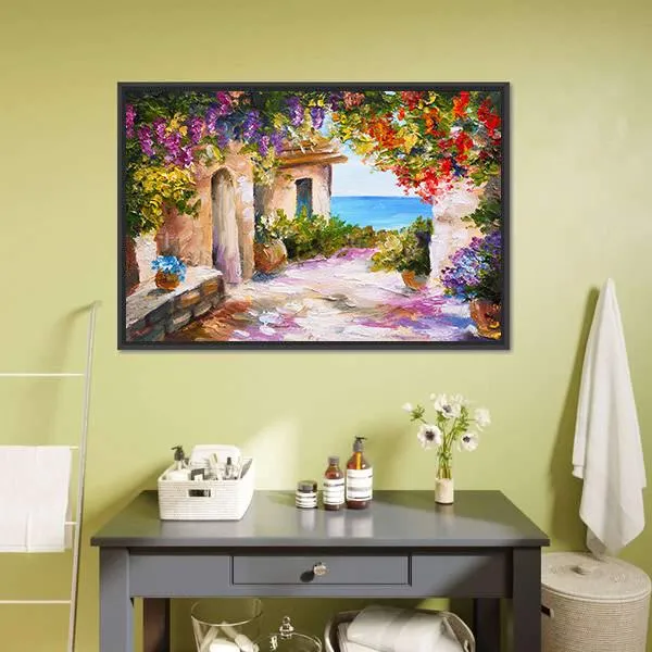 House Near Sea Canvas Wall Art