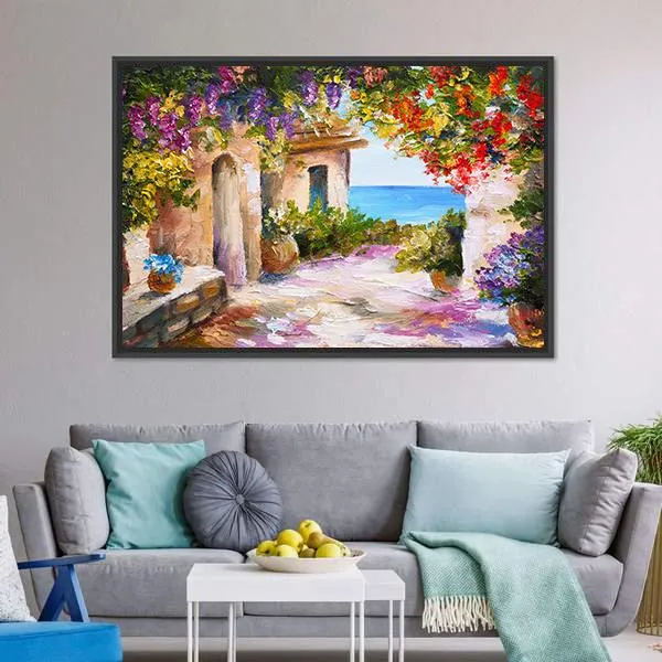 House Near Sea Canvas Wall Art