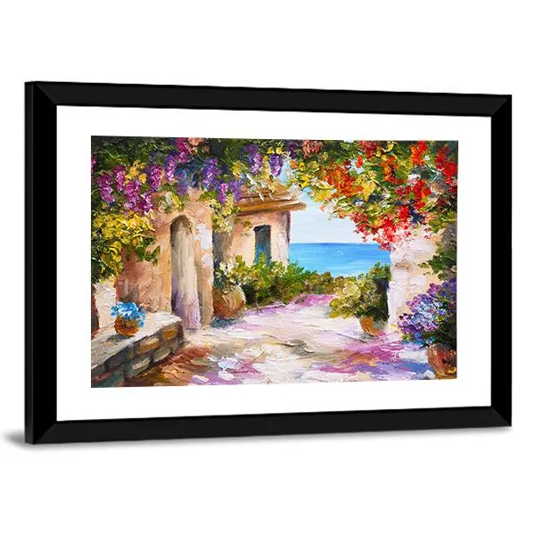 House Near Sea Canvas Wall Art