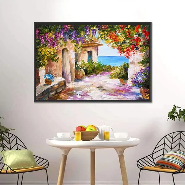 House Near Sea Canvas Wall Art