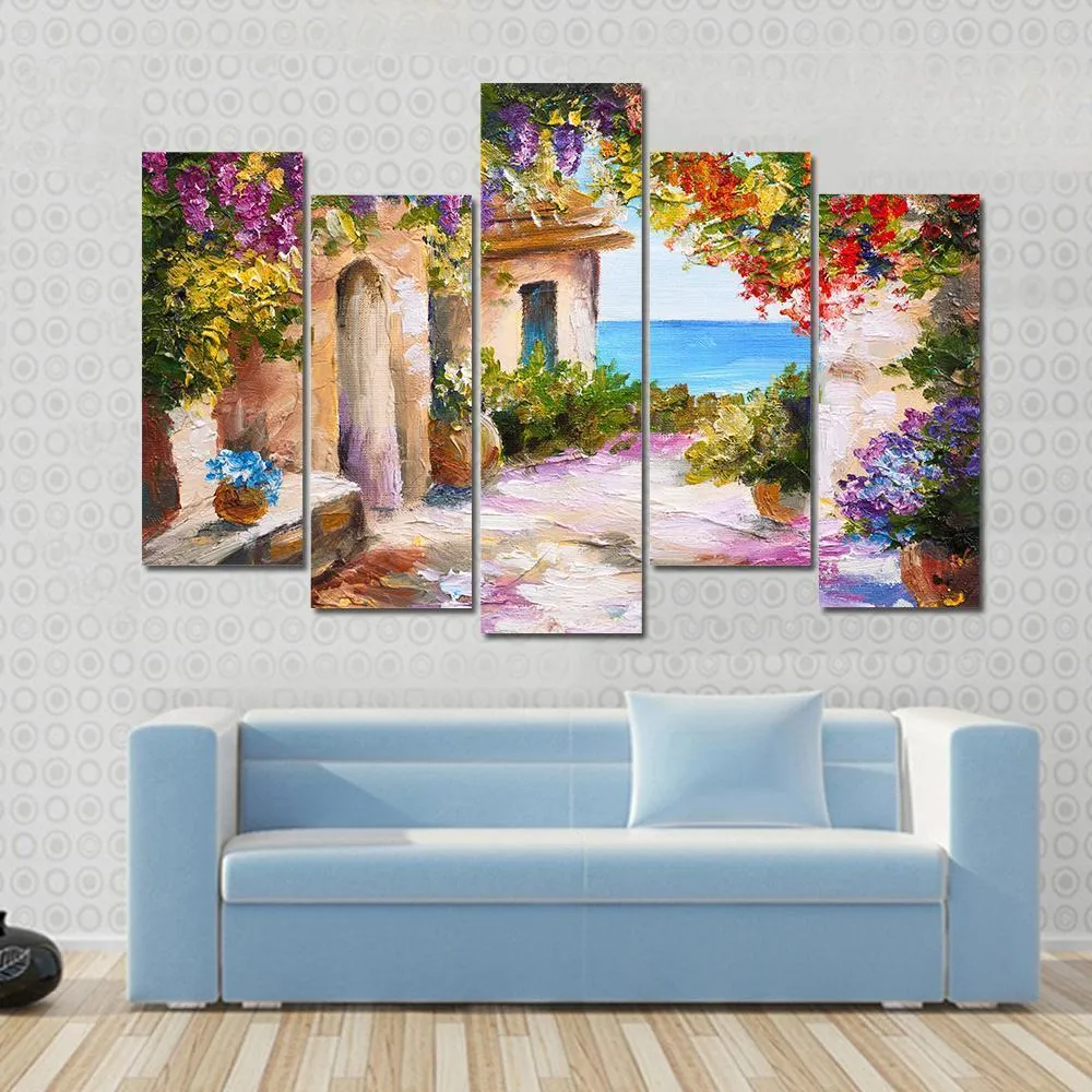 House Near Sea Canvas Wall Art