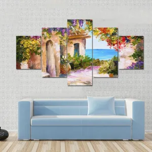 House Near Sea Canvas Wall Art