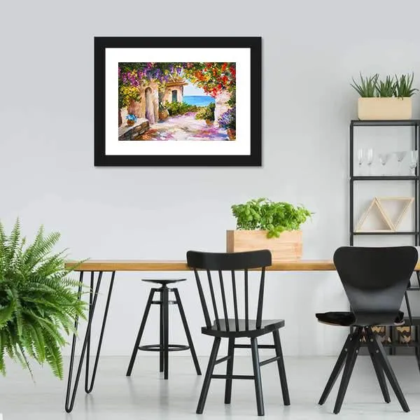 House Near Sea Canvas Wall Art