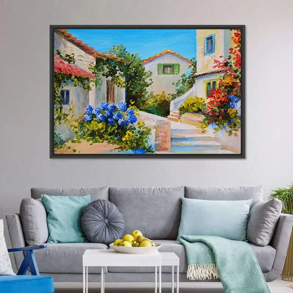 Houses Near The Sea Canvas Wall Art