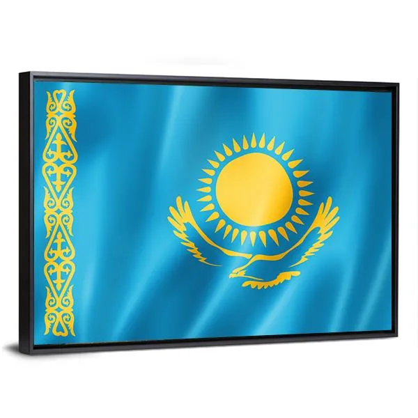 Kazakhstan Flag Canvas Wall Art