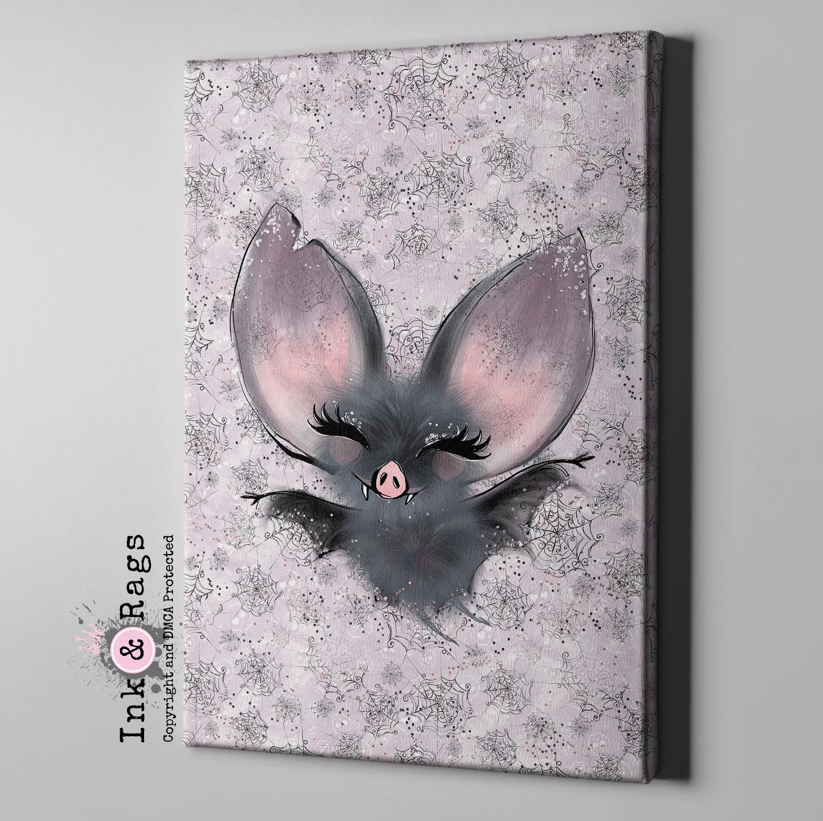 Little Bat and Spider Friends Bat Gallery Wrapped Canvas