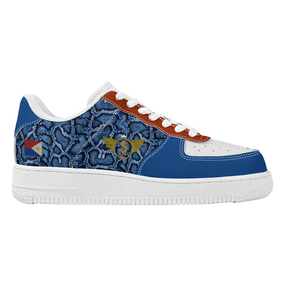 Majestic Blue and Re | Low Top Customized | Shoe Zero