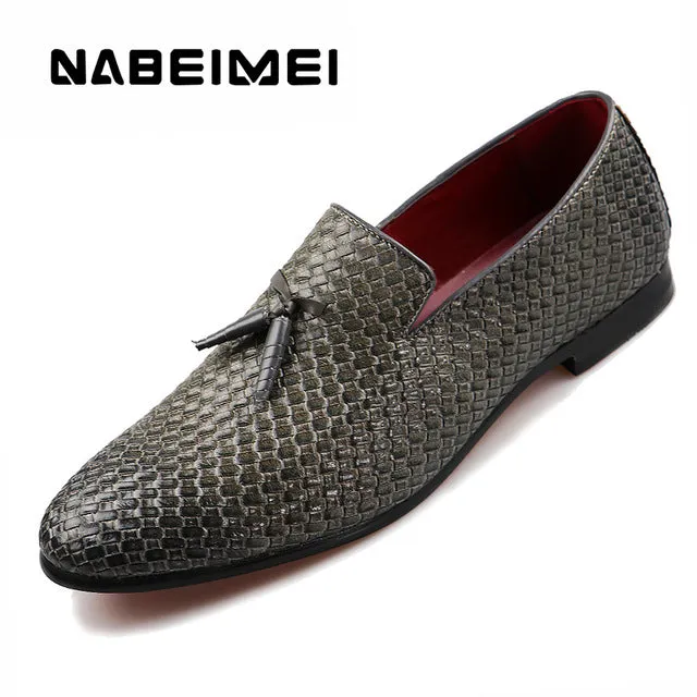 Men shoes genuine leather pigskin loafers casual slip-On shoes big size 37-48 solid black/blue/gray summer shoes zapatillas