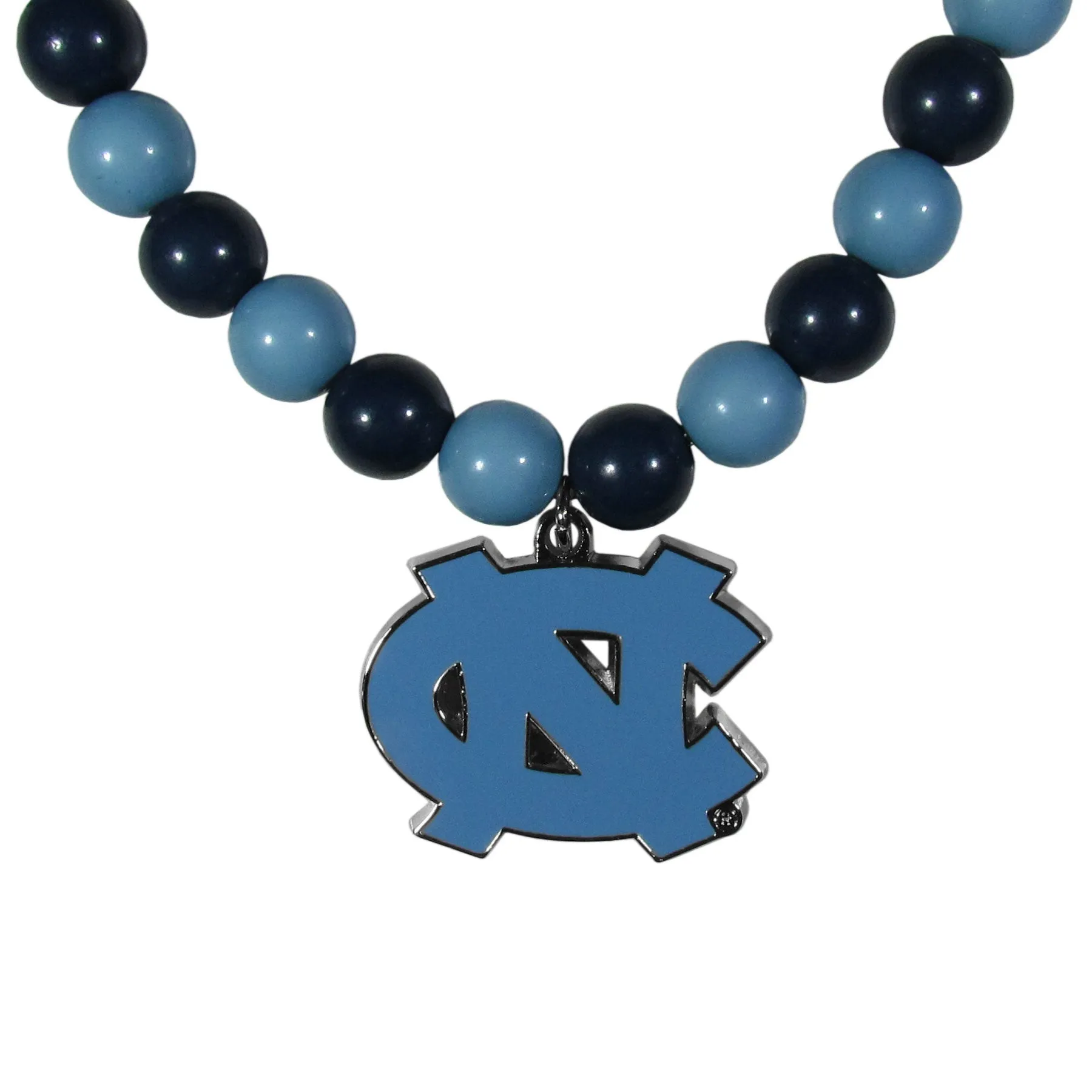 N. Carolina Tar Heels Fan Bead Necklace