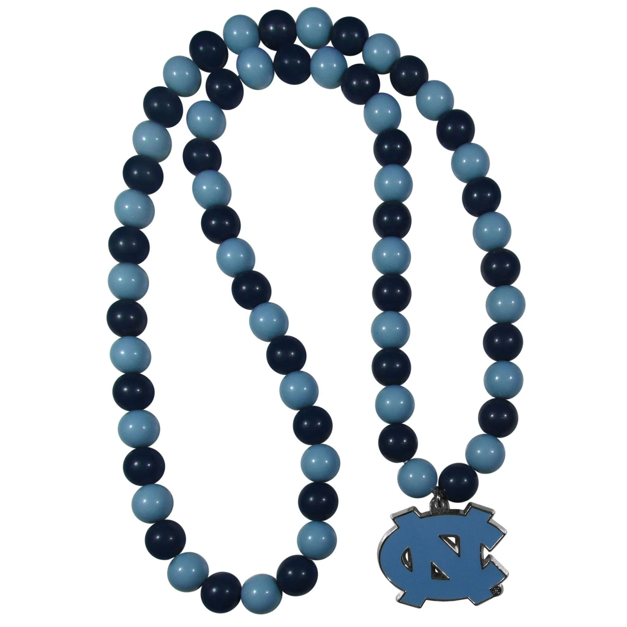 N. Carolina Tar Heels Fan Bead Necklace