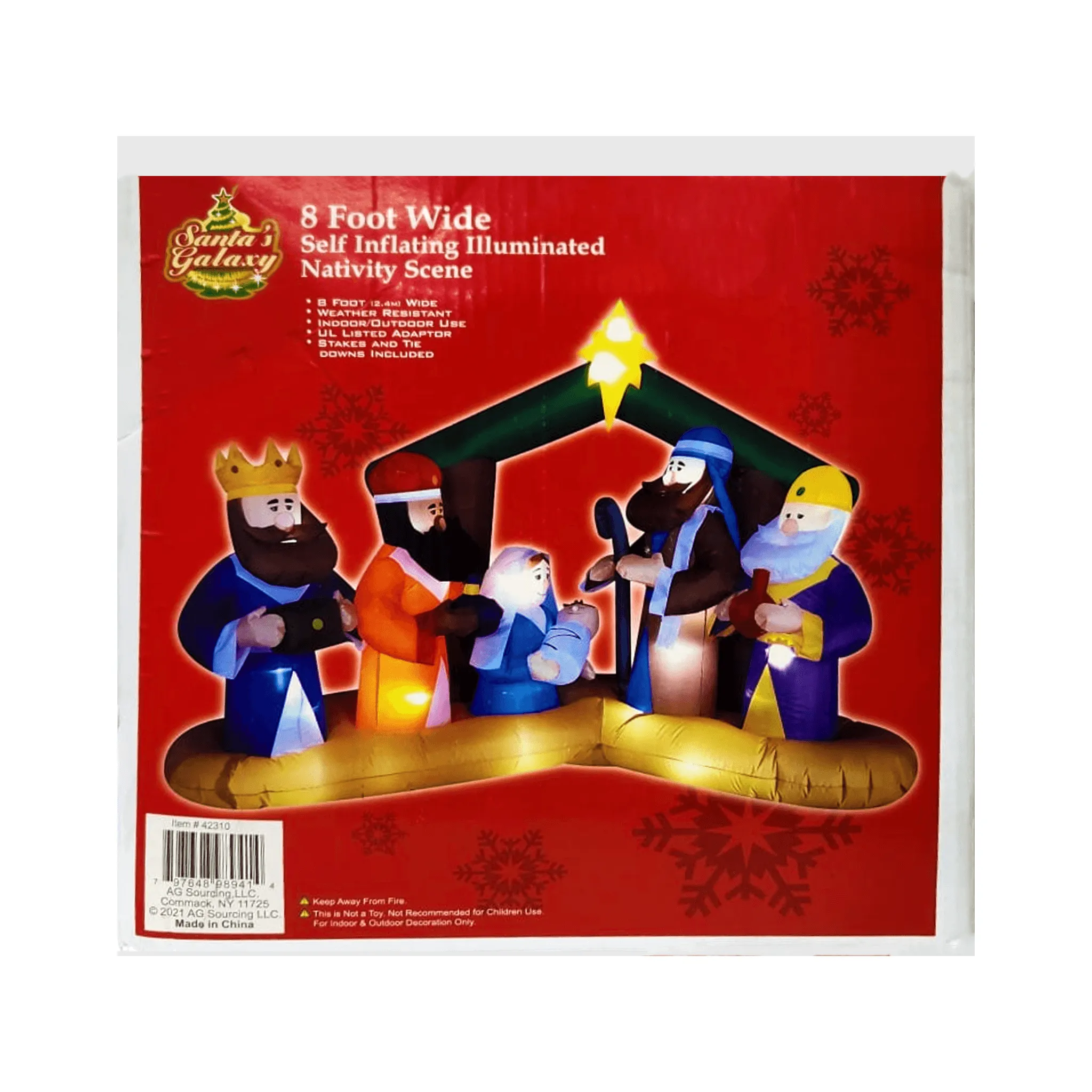 Nativity Scene & Three Wise Men - 8FT Wide Illuminated Inflatable