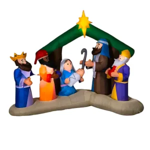 Nativity Scene & Three Wise Men - 8FT Wide Illuminated Inflatable