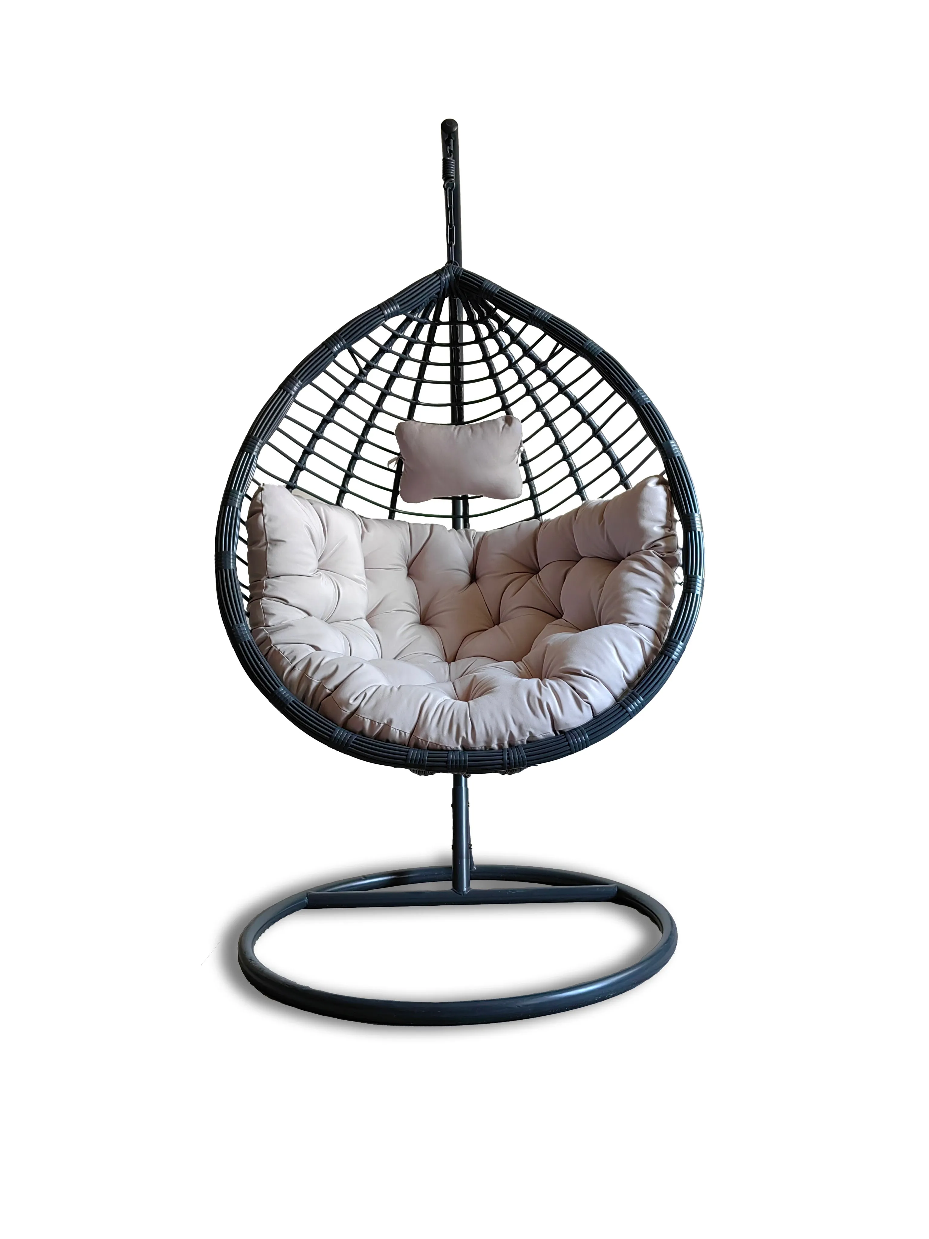 Patio Swing Chair with Stand Gray