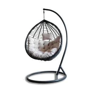 Patio Swing Chair with Stand Gray