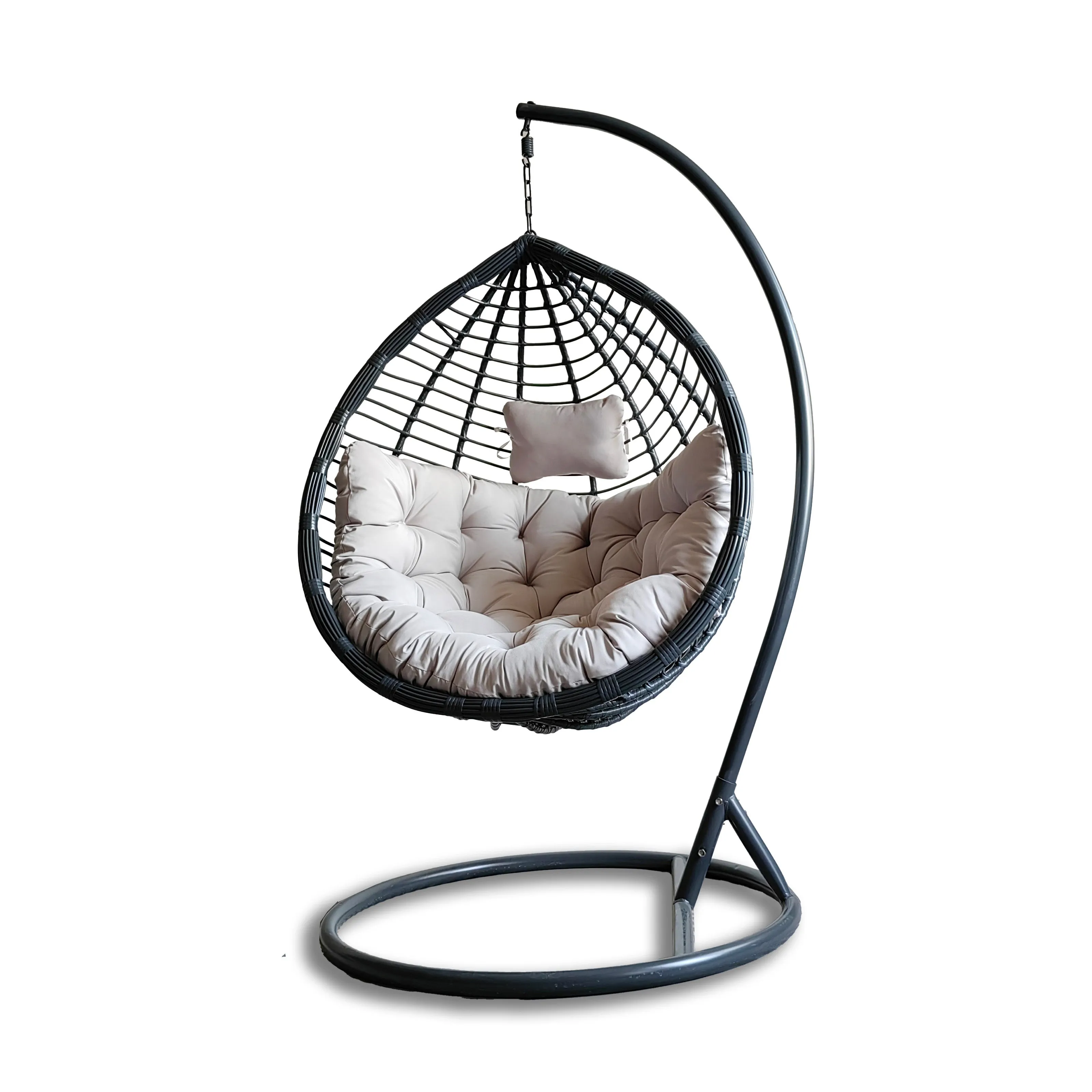 Patio Swing Chair with Stand Gray