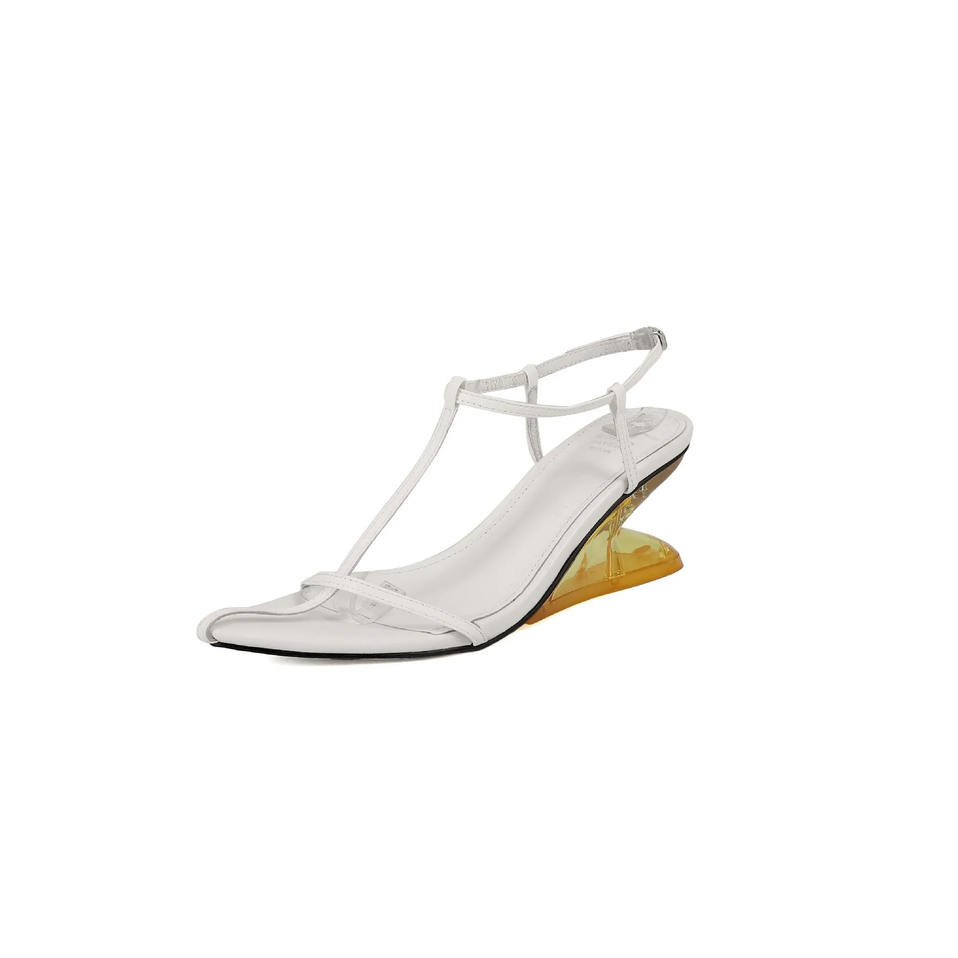 Pre Order:  Sharp Pointed Toe Thin Strap Slope Heel Sandals