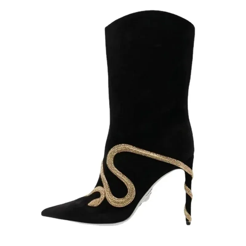 Pre Order:  Snake Wrapped Rhinestones Sexy Boots