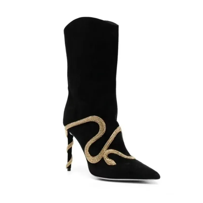 Pre Order:  Snake Wrapped Rhinestones Sexy Boots