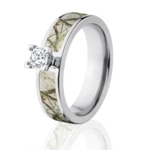 Realtree AP Snow Camo Ring w/ 1/2 CTW 14k Prong Setting