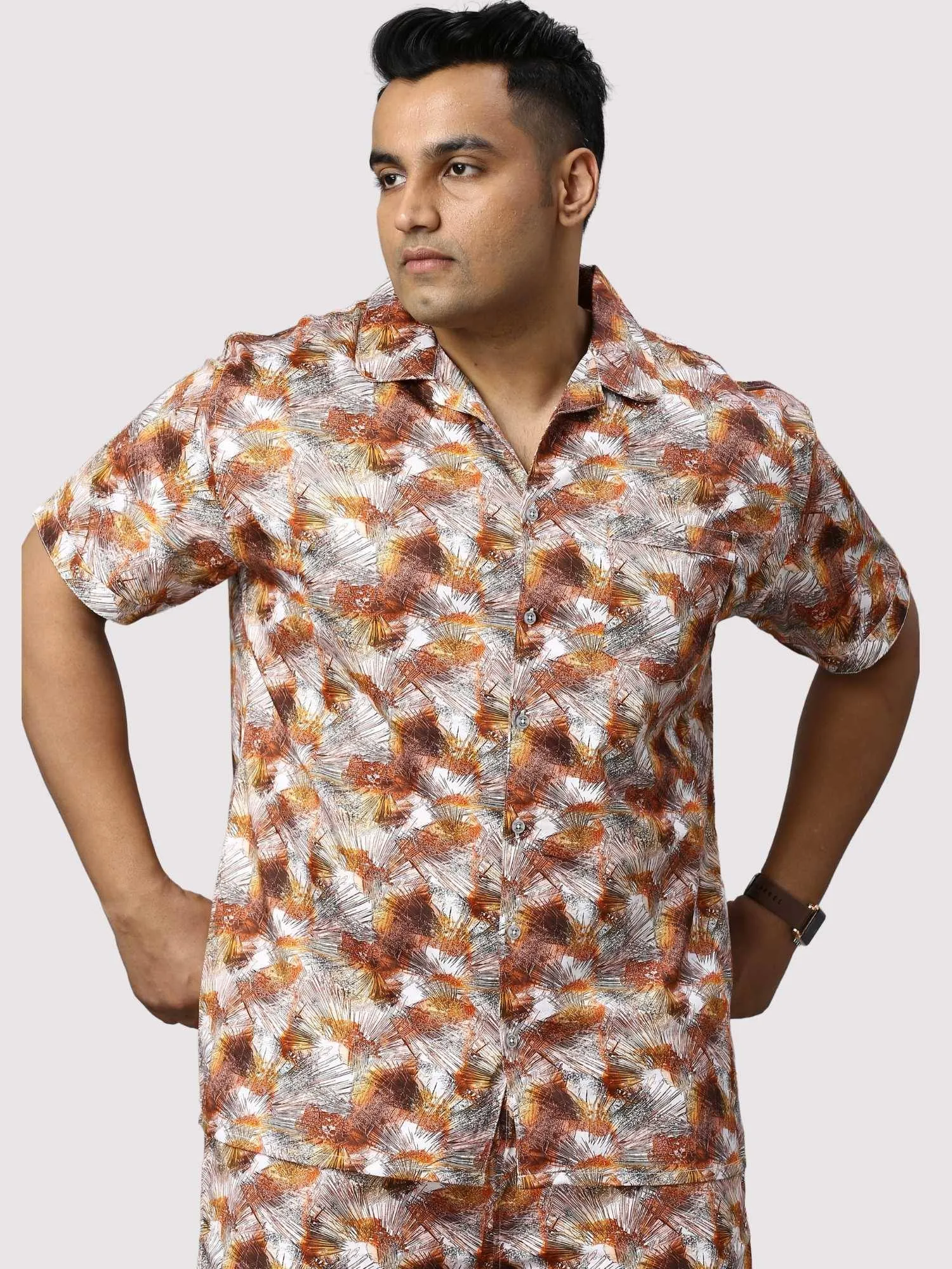 Sandstone Digital Printed Half Co-Ords Men's Plus Size